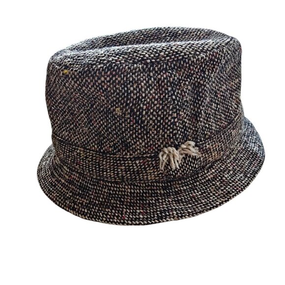 Vintage L.L. Bean David Hanna & Sons Wool Tweed Donegal Walking Cap Hat - Picture 2 of 5